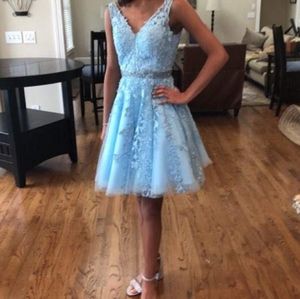Sherri Hill Size Blue Short Dress 0
